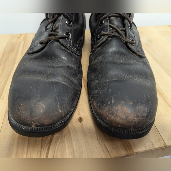 Vintage Leather Tall Combat Boots Military Boots 1978 8 Eye Punk Goth 9.5 Mens - Picture 12 of 14